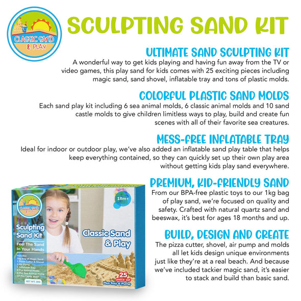 Classic Sand & Play 1kg Sculpting Play Sand Set