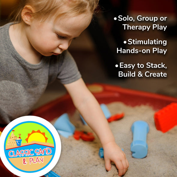 Classic Sand and Play Sand for Sandbox, Table, Therapy, and Outdoor Use, 5 lb. Bag, Natural, Non-Toxic, Wet Castle Building for Creativity and Stimulates Sensory Skills