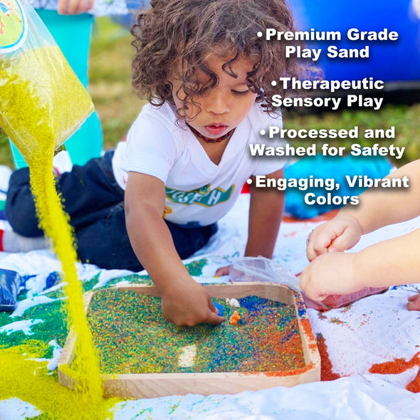 Classic Sand and Play Colored Play Sand, 20 lb. Bag, Natural and Non-Toxic, Fun Wet and Dry Indoor and Outdoor, Sandbox, Therapy, and Table Use, Building, Stimulate Sensory Needs