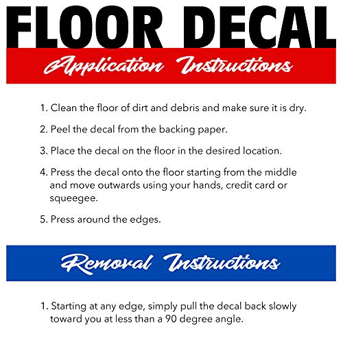 Please Wait Here Floor Sticker, 12 Pack, Social Distancing Water-Resistant Vinyl Decal for Store, Business, Commercial Use, Blue and White Warning Alert Signs, Indoor