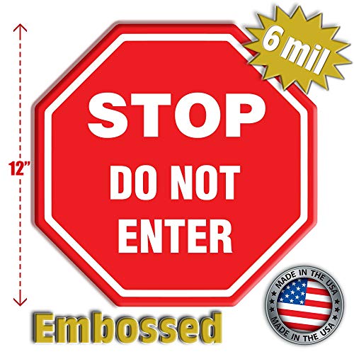 Do Not Enter Stickers, 12 Pack, Social Distancing Vinyl Stickers for Floor and Door Use, Commercial and Business, Strict Access Control for Authorized Personnel or Guest Safety