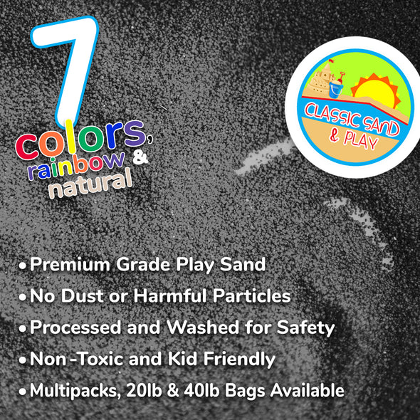 Classic Sand and Play Colored Play Sand, 20 lb. Bag, Natural and Non-Toxic, Fun Wet and Dry Indoor and Outdoor, Sandbox, Therapy, and Table Use, Building, Stimulate Sensory Needs