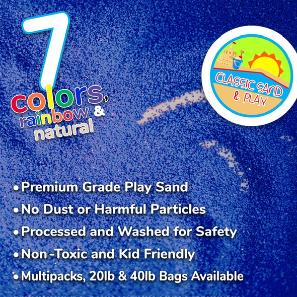 Classic Sand and Play Colored Play Sand, 20 lb. Bag, Natural and Non-Toxic, Fun Wet and Dry Indoor and Outdoor, Sandbox, Therapy, and Table Use, Building, Stimulate Sensory Needs