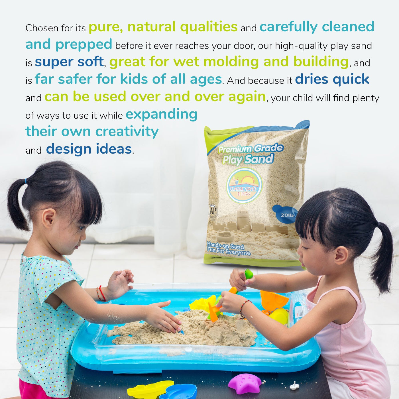 Premium Photo  The layout of childrens kinetic sand and molds for