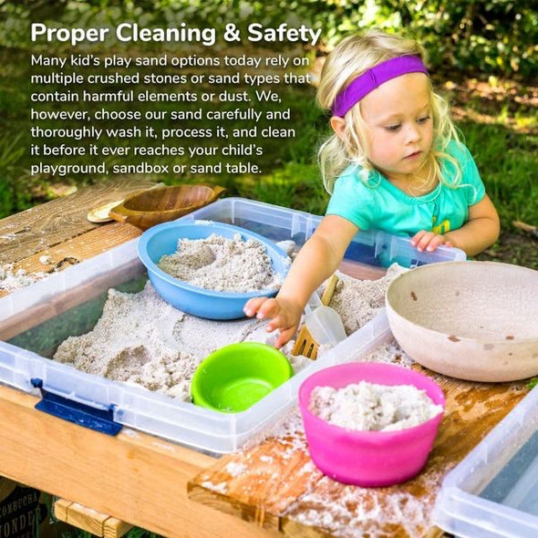 Classic Sand and Play Sand for Sandbox, Table, Therapy, and Outdoor Use, 20 lb. Bag, Natural, Non-Toxic, Wet Castle Building for Creativity and Stimulates Sensory Skills