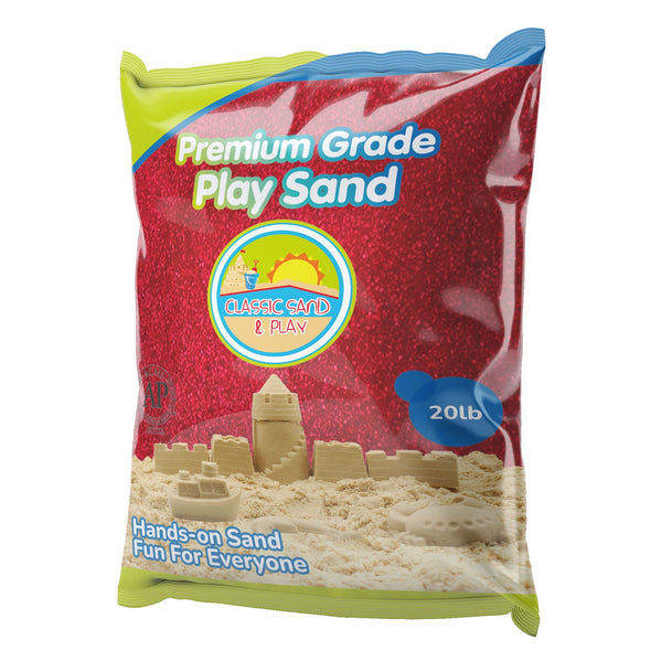 Classic Sand and Play Colored Play Sand, 20 lb. Bag, Natural and Non-Toxic, Fun Wet and Dry Indoor and Outdoor, Sandbox, Therapy, and Table Use, Building, Stimulate Sensory Needs