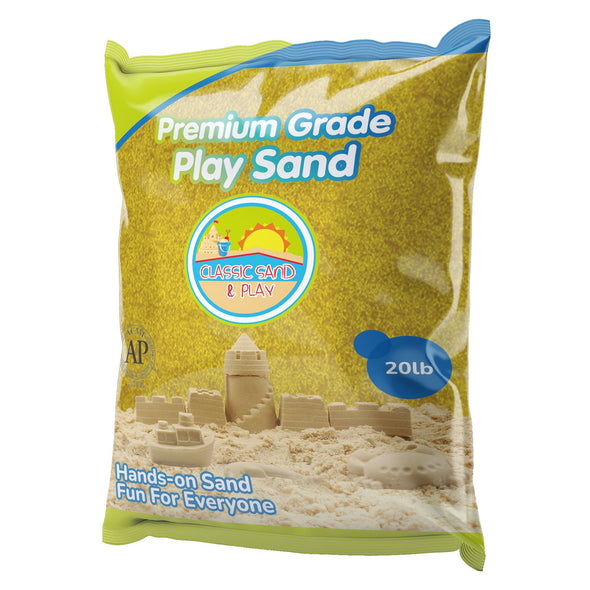 Classic Sand and Play Colored Play Sand, 20 lb. Bag, Natural and Non-Toxic, Fun Wet and Dry Indoor and Outdoor, Sandbox, Therapy, and Table Use, Building, Stimulate Sensory Needs